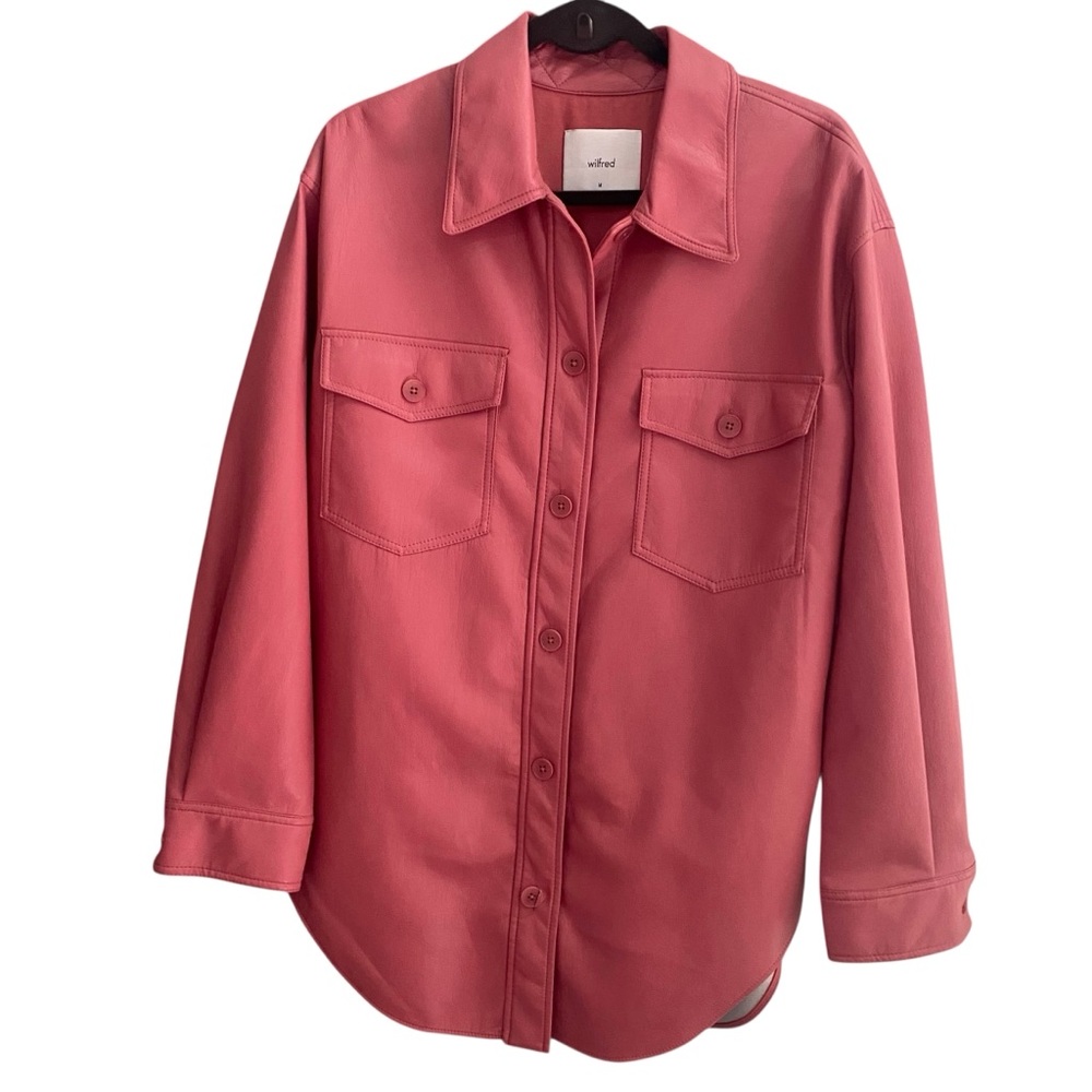 Aritzia Wilfred Vegan Leather Shirt Jacket